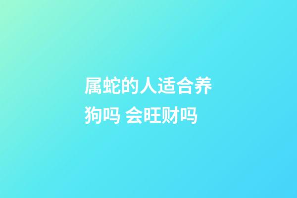 属蛇的人适合养狗吗 会旺财吗